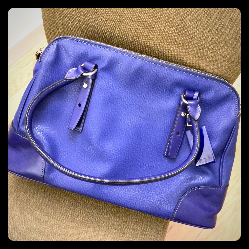 Tumi blue tote handbag
